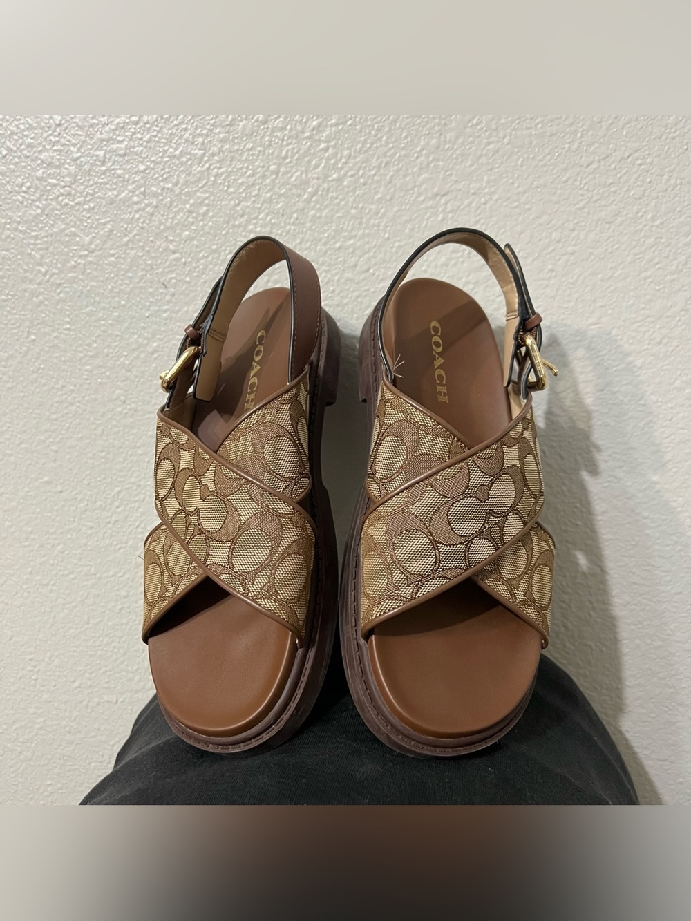 COACH Fraser Sandal In Signature Jacquard Women's Size 9 - Picture 5 of 5